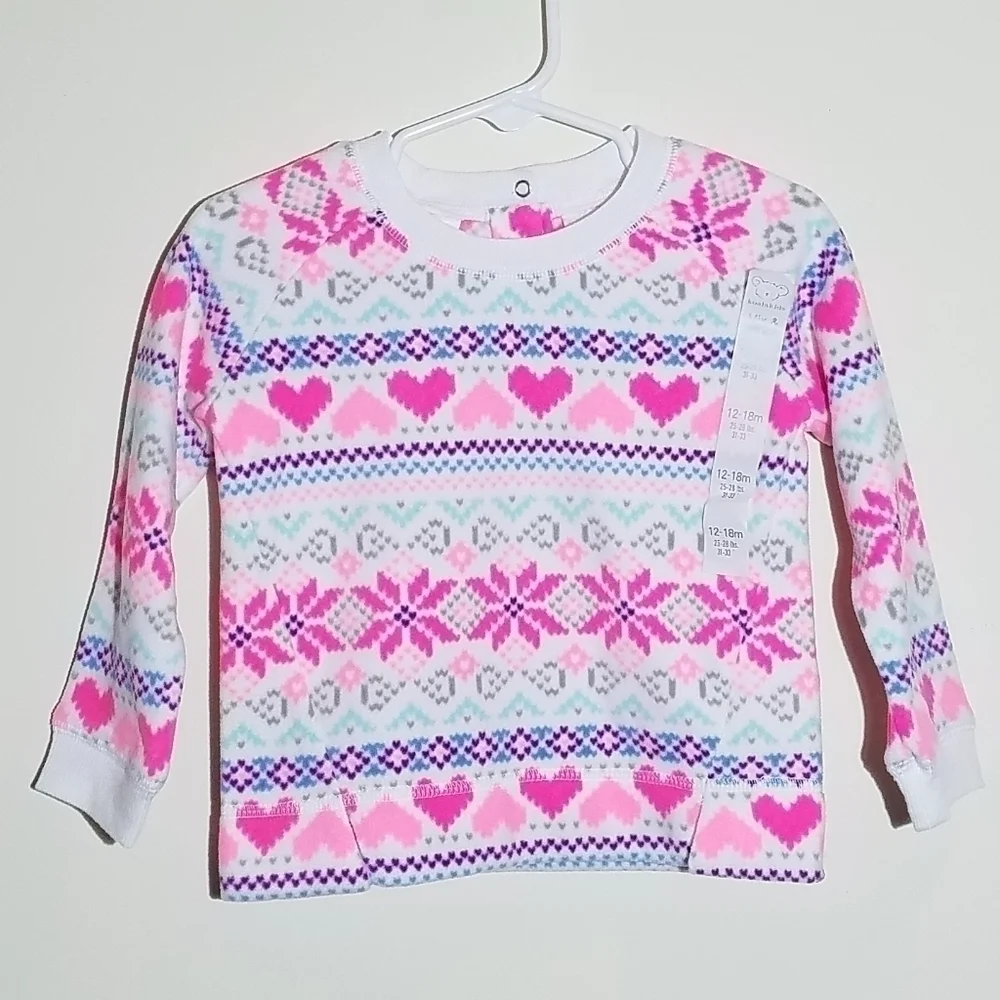 NWT Koala Kids Fleece Heart Shirt 12-18m